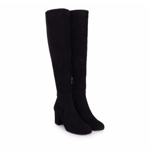 Over the knee high suede boots